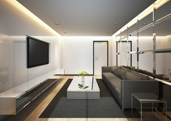 modern living room interior.3d rendering