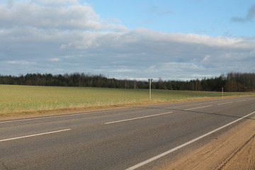 road and blue sky