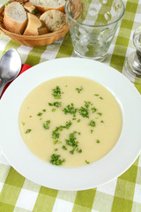 plate of vegetable soup