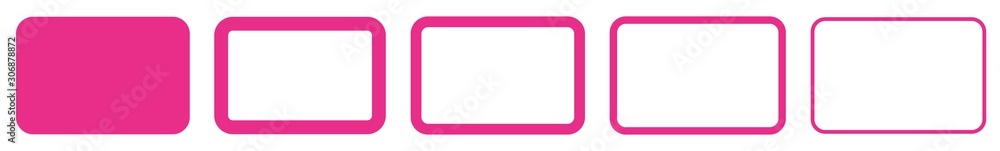Poster rectangle icon pink | rounded rectangles | blank box symbol | empty frame logo | button sign | isola