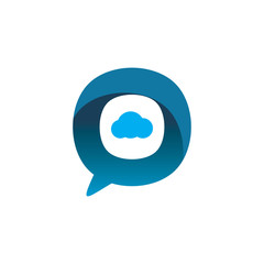 color chat cloud logo design