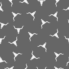 Skull of a bull. Seamless wallpaper. Vector illustration