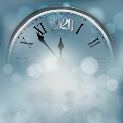 Fototapeta na wymiar Segment of abstract old clock with 2020 new year number