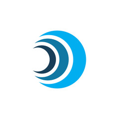 color circle line logo design