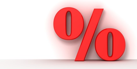sale discount percentage percent sign symbol interest rate red 3d