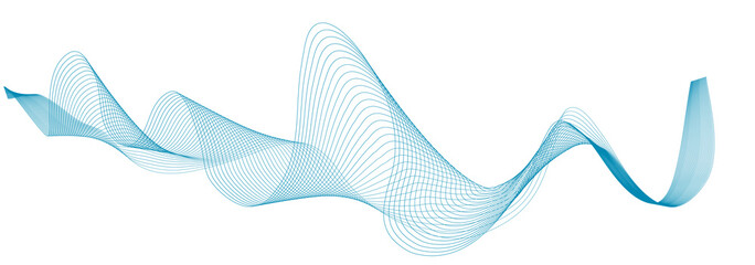 abstract blue wave lines on white background