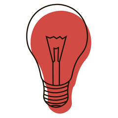 Light bulb with red shadow icon. Symbol of energy. Idea or brainstorm concept. Vector illustration for web, graphic design, ui, application logo. Isolated on white background.