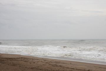 stormy weather and sea waves