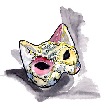 color cat mask for venetian carnival