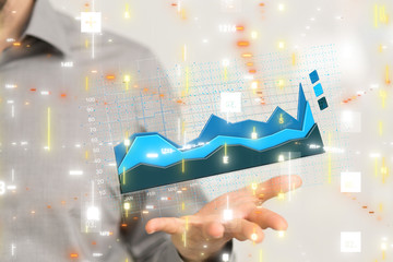 Candle stick graph chart of stock market investment trading