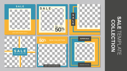 Sale template collection for promotion sale. Editable banner for social media post, web and internet.