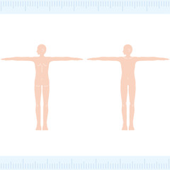男性　メディカル　美容　裸　ヌード　全身　正面・背面　横向き