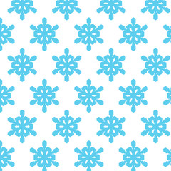 Blue snowflakes. Seamless texture of snowflakes. Vector illustration.