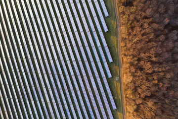Solar panels - drone view