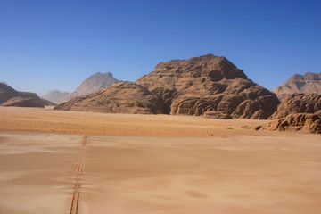 WADI RUM FROM THE AIR IN JORDAN