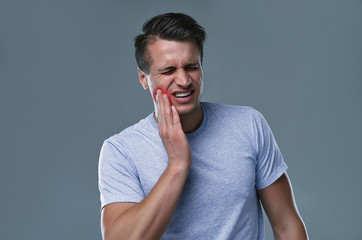 Man on gray background