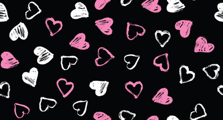 Valentine's day. Hand drawn grunge hearts. Vector illustration hearts.