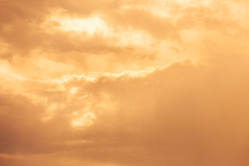 sun rays with clouds on blue sky landscape.