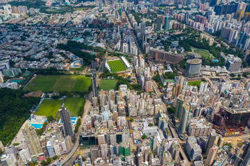 Top view of Hong Kong city