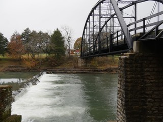 Fototapeta premium The War Eagle Bridge is one of the top attractions listed in the National Register of Historic Places in Arkansas.