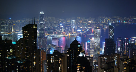  Hong Kong city at night
