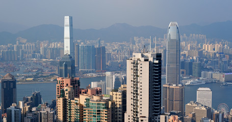 Fototapeta premium Hong Kong city at sunset