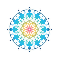 Floral round decorative symbol. Vintage decorative elements. Abstract background