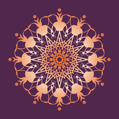 Mandala pattern. Floral round decorative symbol. Vintage decorative elements.