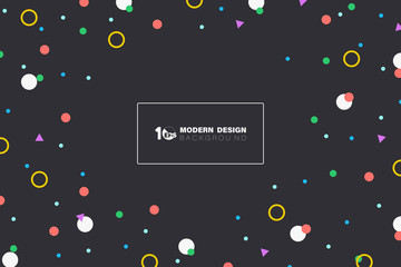 Abstract colorful shape of geometric pattern design on dark background. illustration vector eps10