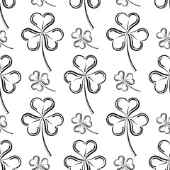 Shamrock Three Leaf Clover Seamless Pattern