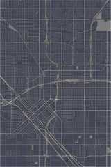 map of the city of Fresno, USA