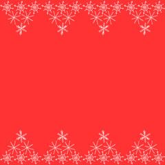 Seamless background with frame pattern of snowflakes along the top and bottom edge. New year Christmas background texture. For border,edge,gift wrapping,banner,stationery,flyer,graphic design,edging