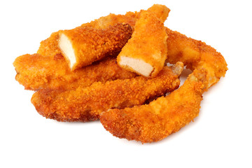 Chicken nuggets isolated on white background. fast food
