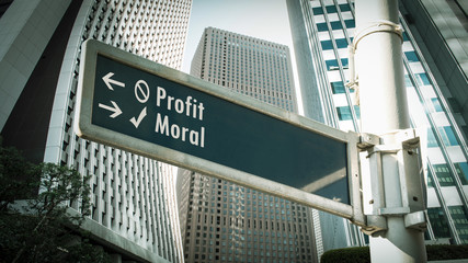 Street Sign to Moral versus Profit