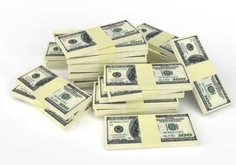 Money stack of dollars. Finance concepts