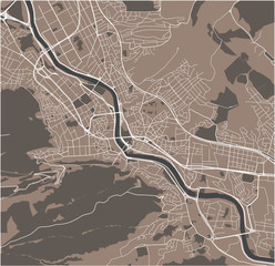 map of the city of Tbilisi, Georgia