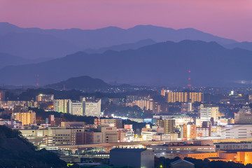 Fototapeta premium 地方都市の夕暮れ（福岡県）