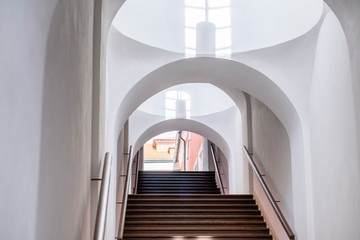old renovated staircase in the historic city center
