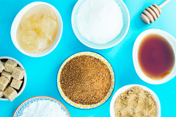 Different Kinds of Sugar and Sweeteners in the Bowls