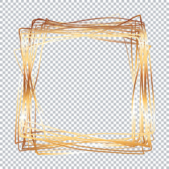 gold brush frame on transparent background