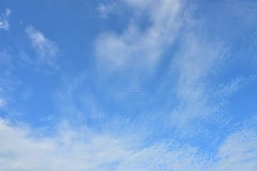 Blue sky white cloud white background. Beautiful sky and clouds in the afternoon.