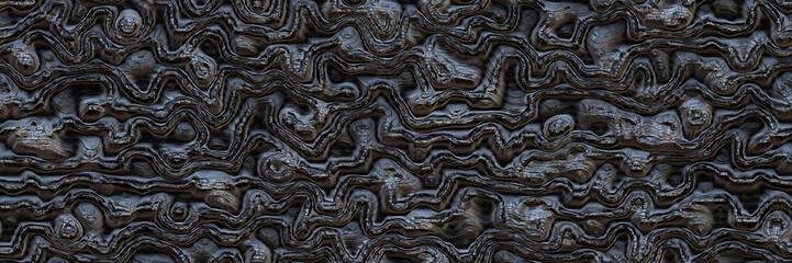 3d illustration- destroyed metal surface