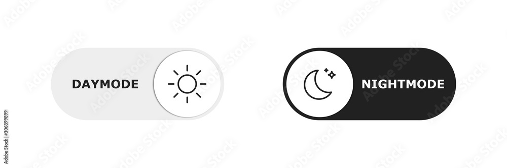 Aufkleber vector day night switch. mobile app interface design concept. dark mode switch icon. day and night m