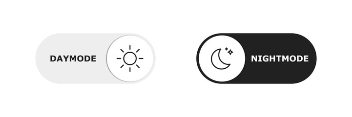 Vector day night switch. Mobile app interface design concept. Dark mode switch icon. Day and night mode gadget application. Light and dark icon.