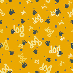 paw stains on yellow background