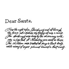 Illustration of a letter from Santa Claus. Xmas postcard. Vintage illustration.