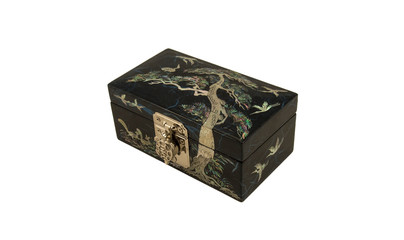 Jewelry box on white background