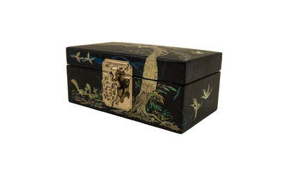 Jewelry box on white background