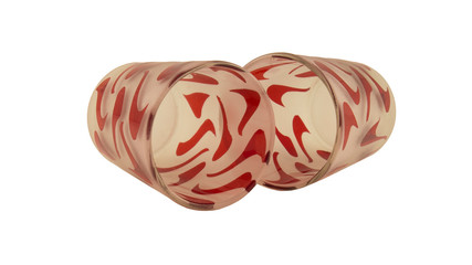 Two glasses on white background