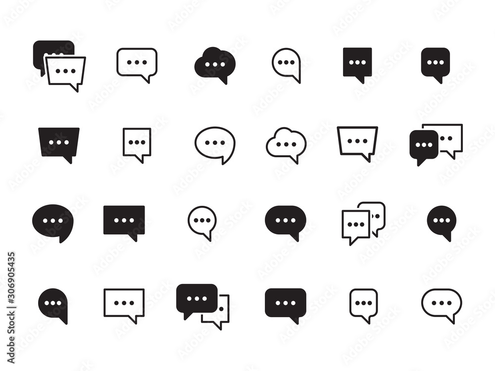 Aufkleber chat bubbles. talking symbols circle and square icons for online messengers dialog communication vec